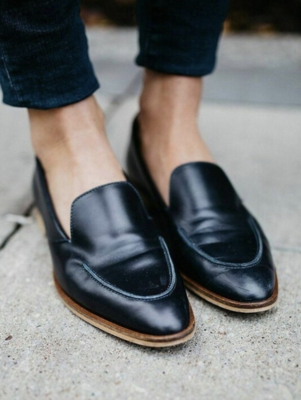 Everlane The Modern Loafer Black Italian Leather Sz.9.5 Pointed Toe Flats